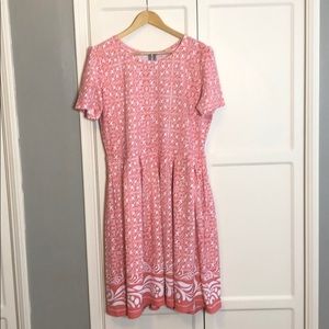 LulaRoe coral dipped Amelia 3xl